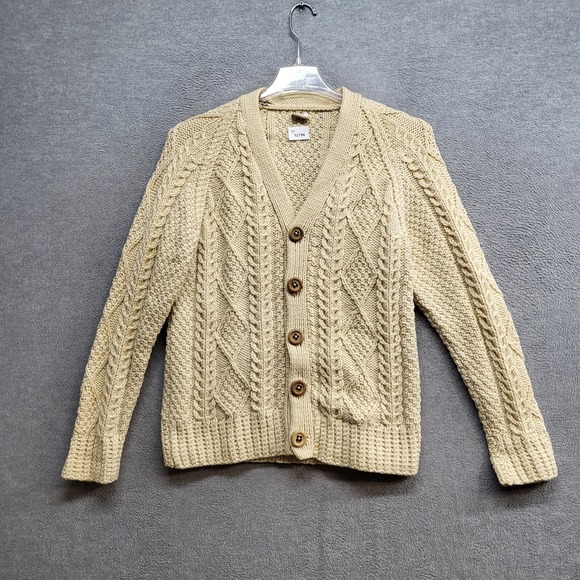 VINTAGE Abercrombie & Fitch Men Sweater 40 Wool 60s Cable Knit Fisherman Ireland